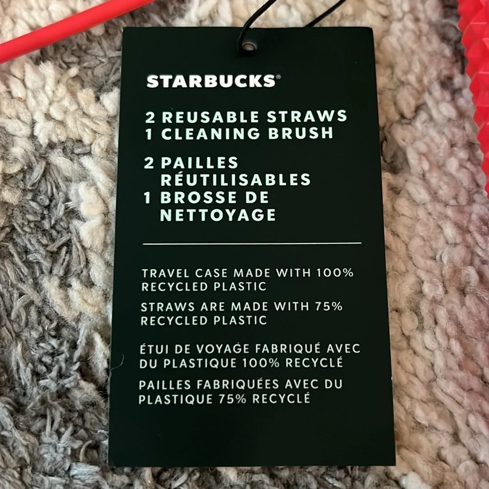 Starbucks Holiday 2024 reusable straws / brush set and case, NWT! - Picture 2 of 5